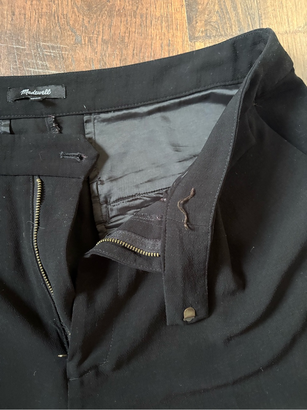 Madewell Black High Rise Wide Leg Trouser Pants Size 14 - Picture 7 of 9